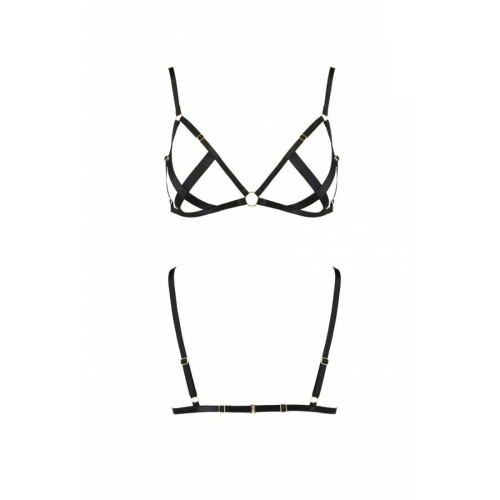 Открытый бюстгальтер-стрепы Passion Exclusive NICKY BRA black S/M