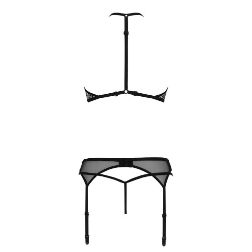 Комплект білизни Passion SATARA SET black S/M