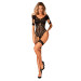Нейлоновый бодистокинг с имитацией гартер Obsessive Bodystocking G334 черный S/M/L