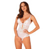Эротическое полупрозрачное боди Obsessive Heavenlly crotchless teddy белый XS/S