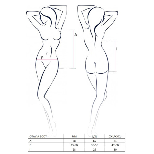 Боді Passion OTAVIA BODY S/M Чорне