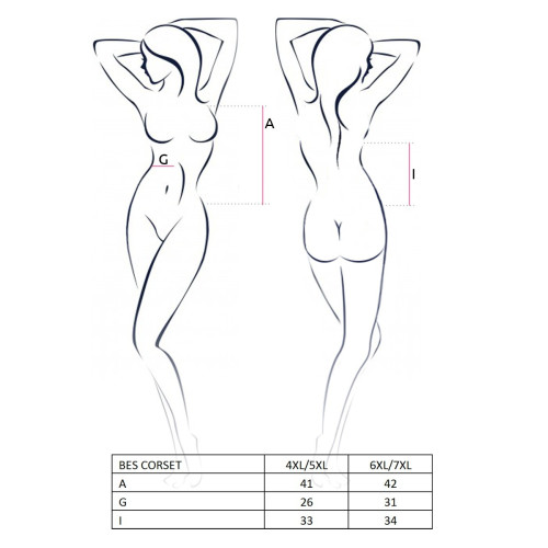 Корсет со шнуровкой Passion BES CORSET 6XL/7XL Черный