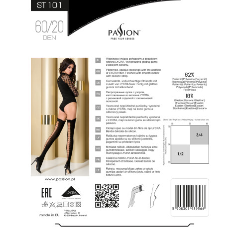 Сексуальные чулки Passion ST101 1/2 Черные