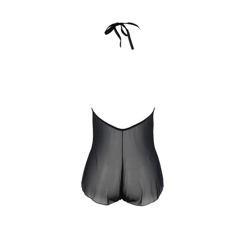 Боді Passion LEAFA BODY black S/M, на зав'язках, м'яка чашка, низ у вигляді шортиків