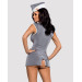 Эротический костюм стюардессы Obsessive Stewardess 3 pcs costume серый L/XL