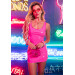 Виниловое мини-платье Leg Avenue Pink vinyl mini dress S, розовое