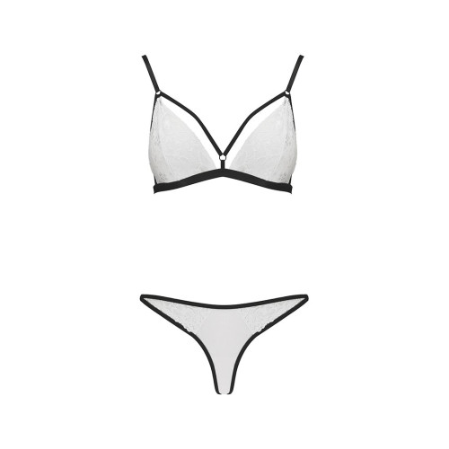 Комплект белья ORIHIME SET white S/M - Passion: стрепы: лиф и трусики