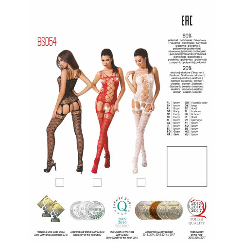 Бодістокінг Passion BS054 Білий S/M/L