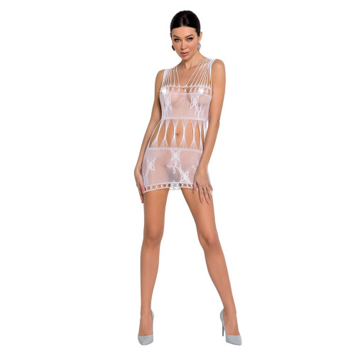 Бодистокинг - миниплатье с бабочками Passion BS090 white