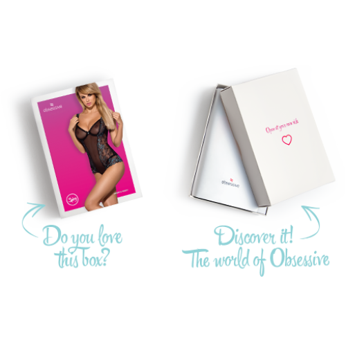 Сетчатое боди на косточках Obsessive Amanta teddy черное XXL