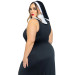 Костюм монашки-грешницы Leg Avenue Sultry Sinner 1X-2X, платье, головной убор, воротник