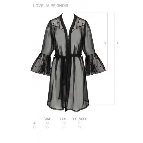 Повітряний пеньюар Passion LOVELIA PEIGNOIR black L/XL