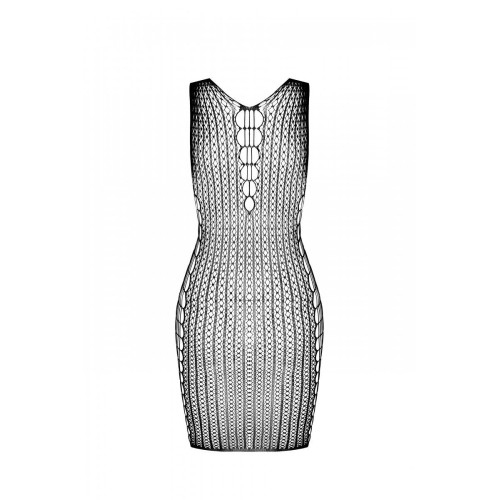 Мінісукня з вертикальним візерунком Passion BS097 One Size, white, плетіння з боків