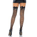 Панчохи-сітка зі швом ззаду Leg Avenue Bow back seam thigh highs атласний бант Black One size