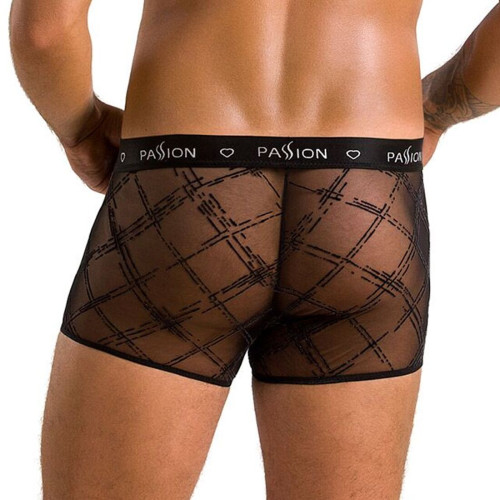 Чоловічі прозорі боксери Passion 032 Short James Black XXL/XXXL