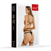 Комплект білизни SoftLine Set bra, thong and suspender harness 11031 L Black
