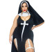 Костюм монашки-грешницы Leg Avenue Sultry Sinner 1X-2X, платье, головной убор, воротник