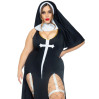 Костюм монашки-грешницы Leg Avenue Sultry Sinner 1X-2X, платье, головной убор, воротник