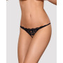Мереживні танги з двома отворами Obsessive 831-THC-1 crotchless thong чорні L/XL