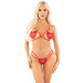 Комплект Leg Avenue Open Cup Bra and Pearl String One Size, Red