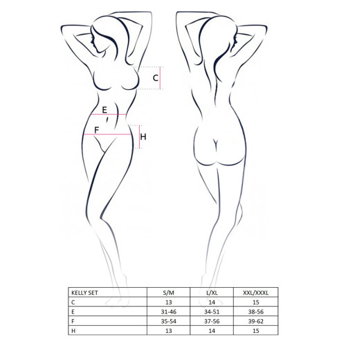 Еротичний комплект Passion Erotic Line KELLY SET S/M Чорний