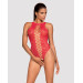Ажурный бодистокинг с эффектом шнуровки Obsessive B120 teddy красный S/M/L