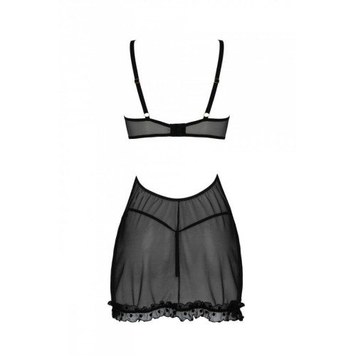 Эротический пеньюар Passion MARINA CHEMISE, XXL/XXXL, black