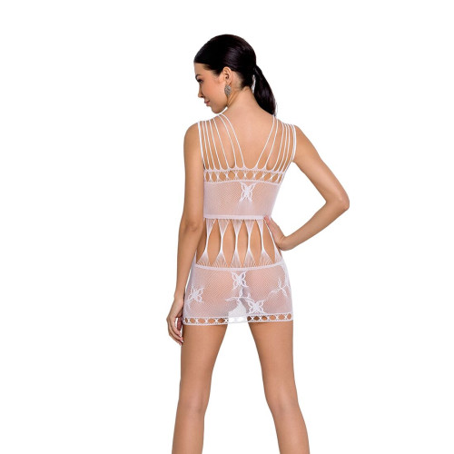 Бодистокинг - миниплатье с бабочками Passion BS090 white