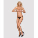 Мереживні танги з двома отворами Obsessive 831-THC-1 crotchless thong чорні L/XL