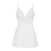 Сатиновий пеньюар з мереживом Obsessive 810-BAB-2 babydoll & thong білий L/XL