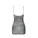 Ажурное мини-платье на тонких бретелях Passion BS096 One Size, black, плетение на груди
