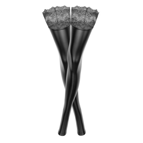 Панчохи з мокрим ефектом Noir Handmade F135 Powerwetlook stockings, 3XL, без мисків
