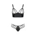 Комплект з екошкіри з люверсами та ремінцями Passion Malwia Bikini black L/XL