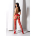 Эротические колготки-бодистокинг с ажурным поясом Passion S027 One Size, red, открытый доступ