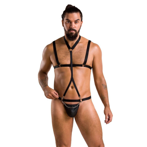Комплект чоловічої білизни зі стреп Passion 039 Set Andrew black L/XL