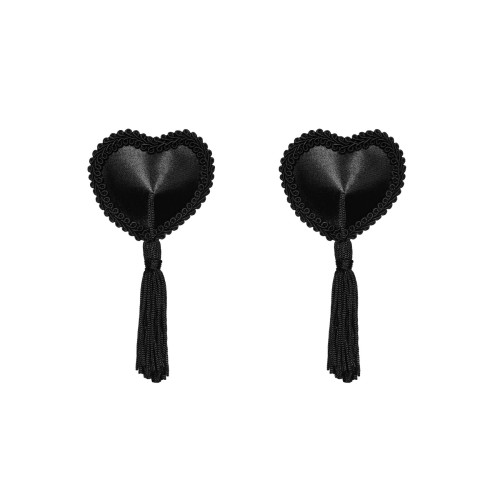 Эротические наклейки на соски с кисточками Obsessive Tassel nipple covers black