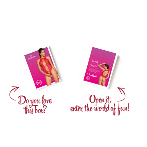 Ажурный бодистокинг с эффектом шнуровки Obsessive B120 teddy красный S/M/L