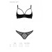 Эротический комплект Passion MARINA SET WITH OPEN BRA, XXL/XXXL, black, открытые чашки