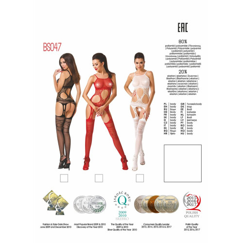 Бодистокинг Passion BS047 Белый S/M/L