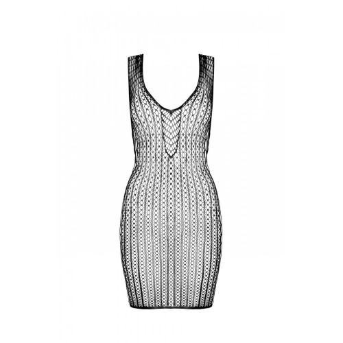 Мінісукня з вертикальним візерунком Passion BS097 One Size, white, плетіння з боків