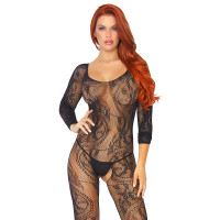 Бодистокинг Leg Avenue Swirl Lace Bodystocking Black One size Бодистокинг Leg Avenue Swirl Lace Bodystocking Black One size