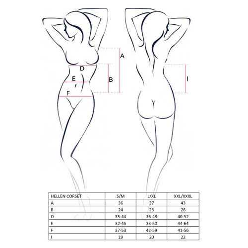 Корсет Passion Erotic Line HELLEN CORSET S/M Черный