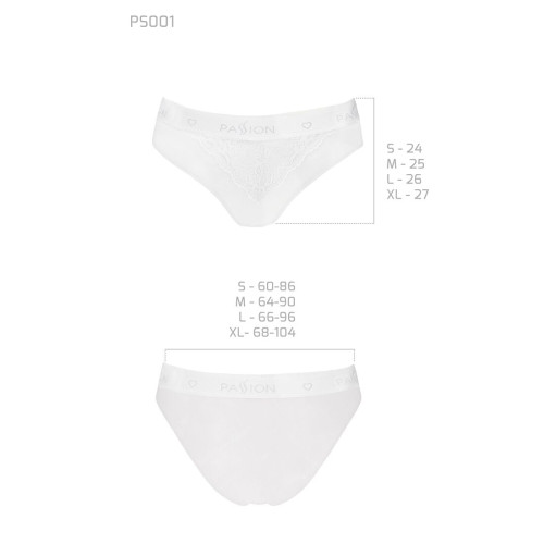 Трусики з широкою резинкою і мереживом Passion PS001 PANTIES M, white