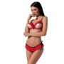 Комплект белья CHERRY SET OpenBra red XXL/XXXL - Passion Exclusive: открытый лиф, трусики-юбка