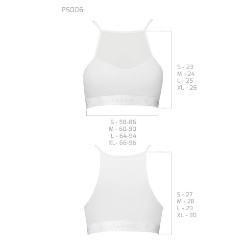 Спортивный топ с прозрачной вставкой Passion PS006 TOP M, white