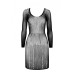 Полупрозрачное мини-платье Passion BS101 One Size, black, рукава-митенки