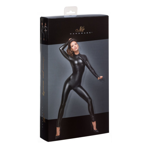 Комбинезон Noir Handmade F162 Powerwetlook overall with leash and two-way zipper, S, мокрый эффект