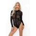 Боди под леопард Noir Handmade F287 Leopard flock bodysuit with long sleeves, M, длинный рукав