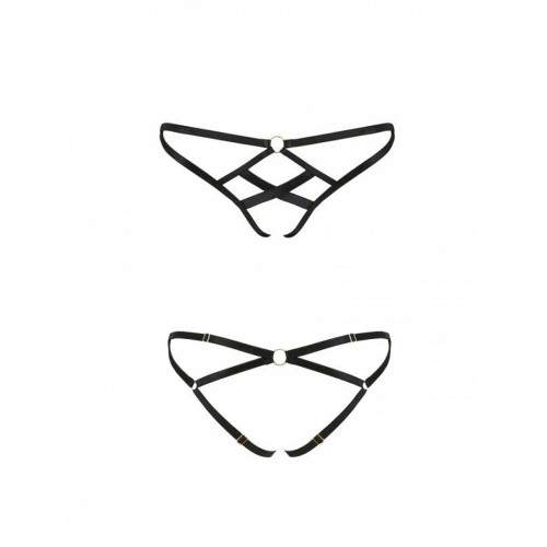 Трусики зі стреп Passion Exclusive Nicky Thong black S/M