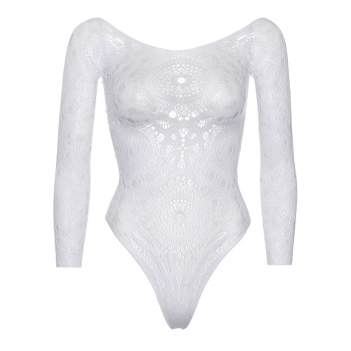 Еротичне боді-бодістокінг Leg Avenue Snap crotch thong back teddy White M/L